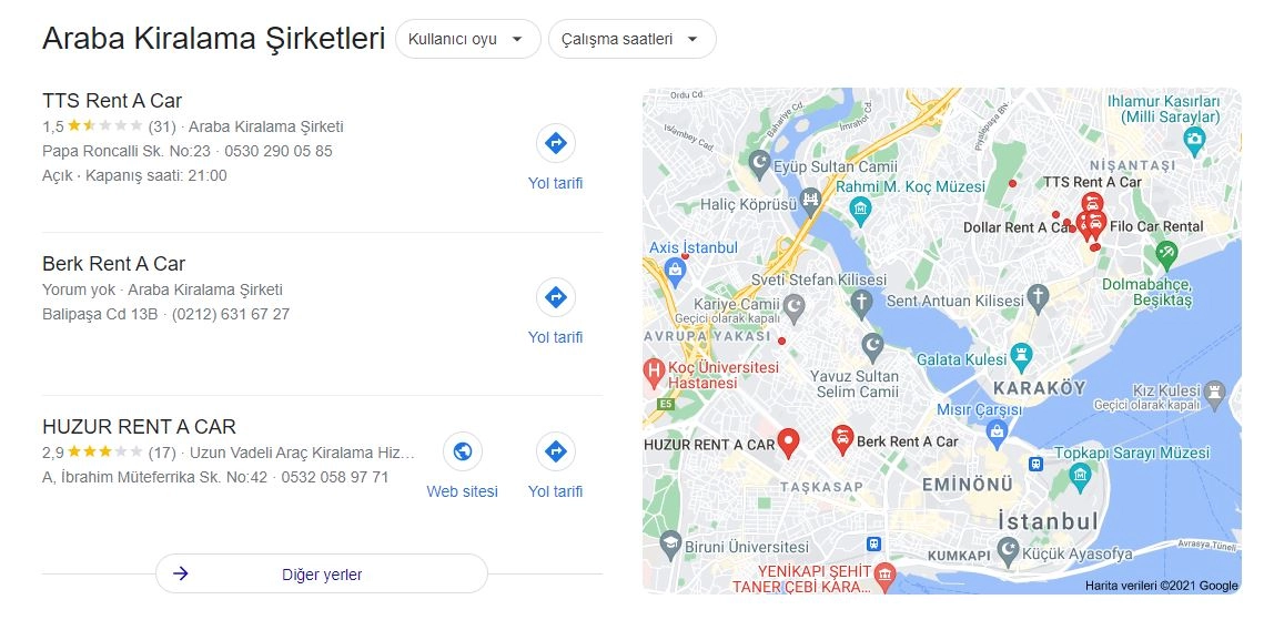 Google Haritalar'ın işletmeler için kullanımı ve yerel SEO