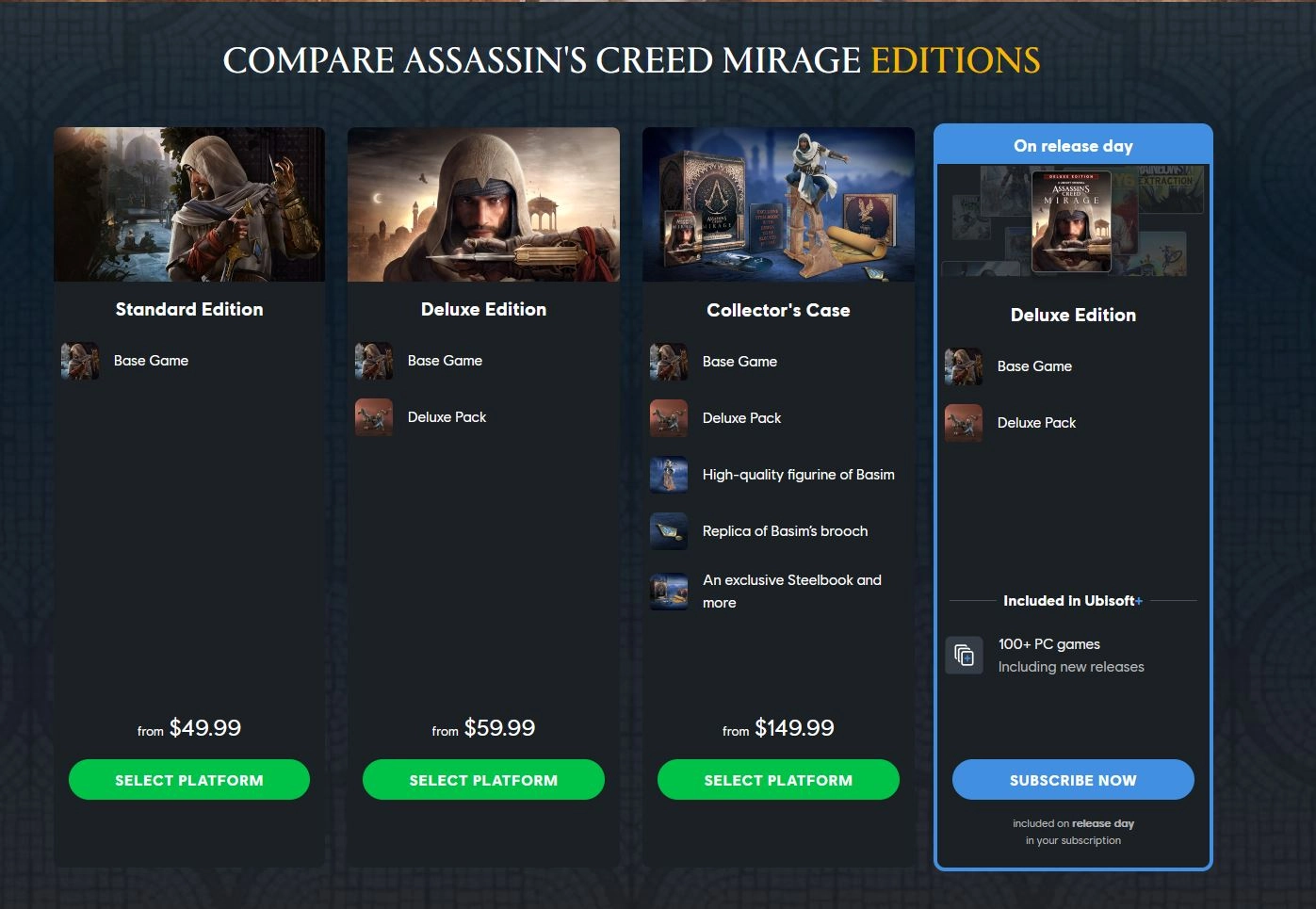 Pricing details revealed for Assassin's Creed Mirage
