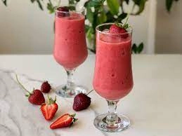 Ingredients for Strawberry and Ice Cream Smoothie